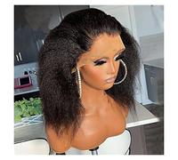 Parrucche corte e dritte crespi pre pizzicate for le donne morbide giornaliere senza colla for il trucco(12 inch)