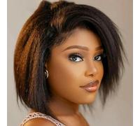 Parrucche corte e lisce ricci senza colla pronte da indossare per capelli umani per donne capelli brasiliani castano naturale 12" Bob Wigs-12 POLLICI-180%