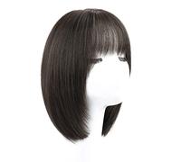 Parrucche corte nere con frangia, parrucche corte e lisce per donne nere, parrucche caschetto lisce con capelli umani, parrucche lisce a strati con capelli umani,Human Hair-A1