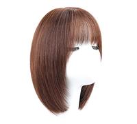Parrucche corte nere con frangia, parrucche corte e lisce per donne nere, parrucche caschetto lisce con capelli umani, parrucche lisce a strati con capelli umani,Human Hair-C2