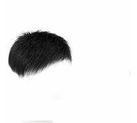 Parrucche corte nere naturali da uomo, parrucche lisce, parrucche con clip, toupet, per la parte superiore della testa, parrucche sostitutive-BF23-2