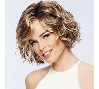 Parrucche corte ondulate e ricce da donna, bionde, sintetiche, per cosplay, feste quotidiane, per ragazze, costumi alla moda