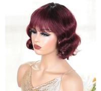 Parrucche Corte Per Capelli Umani Bob Con Frangia Parrucca Sciolta Profonda Senza Colla Parrucche Colorate Bionde Per Le Donne TT1B-99J Model Length