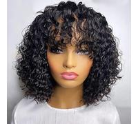 Parrucche Corte Per Capelli Umani Con Taglio Corto Con Frangia Parrucca Riccia Senza Colla Evidenzia Parrucche Bionde Color Miele Con Onde D'acqua Per Le Donne