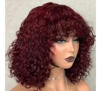 Parrucche Corte Per Capelli Umani Con Taglio Corto Con Frangia Parrucca Riccia Senza Colla Evidenzia Parrucche Bionde Color Miele Con Onde D'acqua Per Le Donne