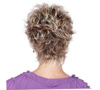 Parrucche corte per capelli umani, parrucca corta bionda soffice a strati - Parrucca sintetica traspirante regolabile (Oro cenere) - Parrucche per capelli