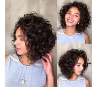 Parrucche Corte Per Capelli Umani Ricci Afro Crespi Per Donne Parrucche Bionde