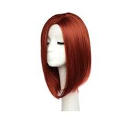 Parrucche corte ramato rosso Bob parrucche dei capelli sintetici dritti per le donne lunghezza della spalla parrucca completa con cuffia della parrucca Daily Use