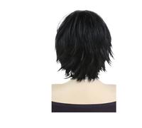 Parrucche corte rosa 1pc for le donne parrucca cosplay capelli sintetici con frangia diritto naturale costume da film anime Drag Queen(Jet-black)