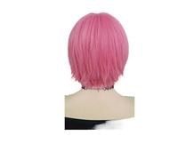 Parrucche corte rosa 1pc for le donne parrucca cosplay capelli sintetici con frangia diritto naturale costume da film anime Drag Queen(Pink)