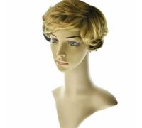 Parrucche corte sintetiche afro ricci da donna Ombre Brown Black Wavy Party