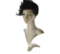 Parrucche corte sintetiche afro ricci nere ondulate per le donne Cosplay capelli