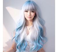 Parrucche Cosplay - 70cm Lolita Beige Blue Dyed