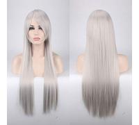 Parrucche Cosplay 80 cm 31 '' Finto Capelli sintetici termoresistenti Nero Blu Marrone Bionda Russo Parrucche brasiliane dritte + protezione per parrucche Parrucca diritta lunga taglia 21