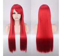 Parrucche Cosplay 80 cm 31 '' Finto Capelli sintetici termoresistenti Nero Blu Marrone Bionda Russo Parrucche brasiliane dritte + protezione per parrucche Parrucca diritta lunga taglia unica 23