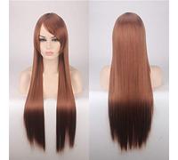 Parrucche Cosplay 80 cm 31 '' Finto Capelli sintetici termoresistenti Nero Blu Marrone Biondo Russo Parrucche brasiliane dritte + protezione per parrucche Parrucca diritta lunga taglia unica 13