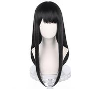 Parrucche Cosplay Anime Da Donna Per Mitaka Asa Nero Lungo Parrucca Dritta Costume Fibra Resistente Al Calore Capelli Sintetici Per La Festa Di Halloween
