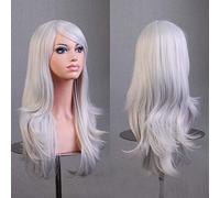 Parrucche cosplay anime ondulate lunghe da 70 cm a buon mercato Parrucche sintetiche resistenti al calore finte Nero Blu Marrone Parrucche ondulate bionde + Tappo per parrucche Taglia unica 3