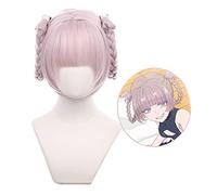 Parrucche cosplay anime per gioco CALL OF THE NIGHT Nanakusa Nazuna cosplay parrucche viola bob corto con doppio intreccio, con cappuccio gratuito