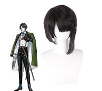 Parrucche Cosplay Anime Touken Ranbu online Matsui Gou Parrucca capelli sintetici corti neri sfumati neri