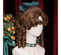 Parrucche Cosplay Da Donna Mezza Legata Romana Coda Di Cavallo Riccia Lolita Parrucca Capelli Sintetici Resistenti Al Calore Per La Festa Di Natale Di Halloween (Brown)