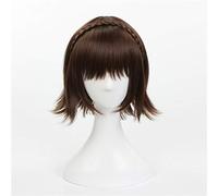 Parrucche cosplay di Anime Persona 5 Makoto Niijima Donne Parrucca in costume per carnevale di Halloween Capelli sintetici marrone scuro KUJ6712