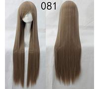 Parrucche cosplay di Halloween Lolita per capelli sintetici da 39 cm lunghi rettilinei da 39 cm Accessori per costumi di Halloween Parrucche per feste + Cappellino 81