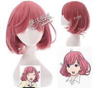 Parrucche cosplay di Noragami Ebisu Kofuku per le donne Parrucca corta per capelli ricci ricci 30cm Parrucca sintetica resistente al calore per cartoni animati anime rosa