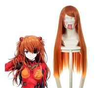 Parrucche cosplay EVA Asuka Langley Soryu parrucche cosplay lunghe 80 cm diritte oro arancione capelli sintetici resistenti al calore