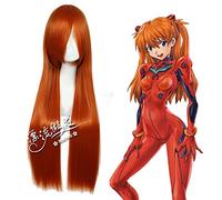 Parrucche Cosplay EVA Asuka Langley Soryu per donna Parrucca sintetica resistente al calore 80 cm lunga rettilineo oro arancione femminile Hai