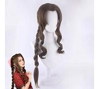 Parrucche Cosplay Final Fantasy VII Aerith Gainsborough Parrucche lunghe marrone riccio resistente al calore Sintetico Peruca Costume anime Parrucca da gioco PL-781