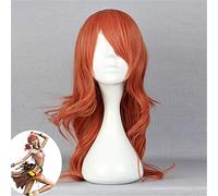 Parrucche Cosplay Final Fantasy Xiii Vanille Parrucca per capelli + parrucca in fibra riccia arancione ad alta temperatura Vaniglia arancione