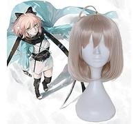 Parrucche Cosplay Hot Fate Grand Order Parrucche Okita Souji Cosplay Resistenti al calore Sintetiche Anime Parrucche Cosplay Carnevale Halloween Parrucche