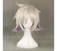Parrucche Cosplay Karneval Nai Corto Parrucca sintetica resistente al calore bianco e viola sfumato perucas Perucas per uomo Ragazzi KUKS1519