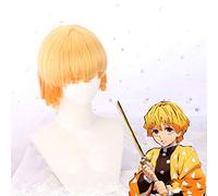 Parrucche Cosplay Kimetsu No Yaiba Anime Agatsuma Zenitsu Parrucca sintetica per capelli Parrucca Cosplay per Halloween Festa di Carnevale