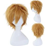 Parrucche Cosplay LOL Ezreal Parrucca sintetica resistente al calore corta diritta in oro per uomo Ragazzi Gioco anime Costume universale