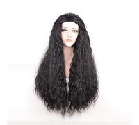 Parrucche cosplay Moana Principessa cosplay Ricci lunghi Castano scuro Capelli sintetici termoresistenti Halloween Party Costume Giochi di ruolo Parrucche Nero