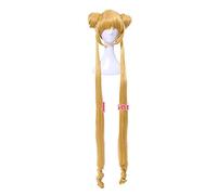 Parrucche Cosplay Moon Sailor Super Long Bionde Parrucche con panini Capelli sintetici resistenti al calore Parrucca Cosplay Halloween Halloween