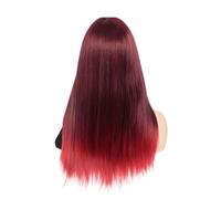 Parrucche Cosplay Ombre lunghe dritte nere e rosse da 1 pezzo sintetiche resistenti al calore for le donne musica di carnevale Capodanno