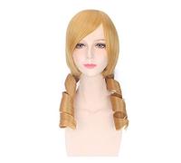 Parrucche cosplay parrucca riccia gialla Tomoe Mami Puella Magi Madoka Magica Parrucche sintetiche termoresistenti per capelli