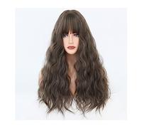 Parrucche Cosplay Party Capelli resistenti al calore naturali Parrucche De Mujer Parrucche bionde marroni Parrucca sintetica ondulata lunga for donna Lolita bianca lunga Parrucca da donna(C8265-2)