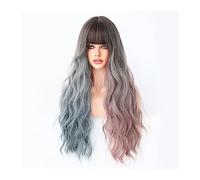 Parrucche Cosplay Party Capelli resistenti al calore naturali Parrucche De Mujer Parrucche bionde marroni Parrucca sintetica ondulata lunga for donna Lolita bianca lunga Parrucca da donna(C8259-1)