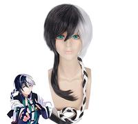 Parrucche Cosplay Vocaloid Yuezheng Longya Nero Bianco Lungo Treccia dritta Stile Capelli sintetici Resistenza al calore Parrucca in fibra PL-317