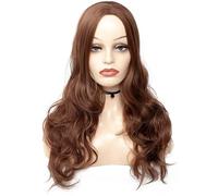 Parrucche da 24 pollici for donne come capelli umani Long ombre parrucca nera for la festa cosplay e uso quotidiano (Colore : Brown)