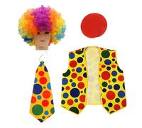Parrucche da clown naso papillon pagliaccio gilet scarpe accessori costume per donne adulte uomo Halloween carnevale feste cosplay giochi di ruolo copricapo