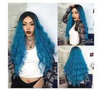 Parrucche da donna Capelli naturali resistenti al calore Parrucche De Mujer Parrucche sintetiche viola dell'onda del corpo for le donne Parrucca colorata lunga del partito di Cosplay Parrucca per l'us