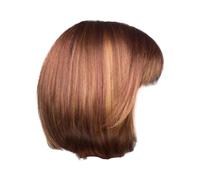 Parrucche da donna con capelli umani brasiliani, parrucca da donna in fibra nera ad alta temperatura in capelli sintetici africani parrucca capelli veri senza lunghi (BW2 taglia unica)