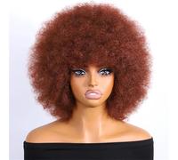 Parrucche Da Donna In Capelli Umani Brasiliani Castani Corte Afro Ricci E Crespi 180 14in##33