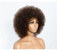 Parrucche Da Donna In Capelli Umani Brasiliani Castani Corte Afro Ricci E Crespi 180 14in##4