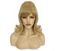 Parrucche da donna Le donne che indossano la frangia corta e le parrucche di capelli ricci sono adatte for giochi ruolo feste Festa quotidiana(Yellow)